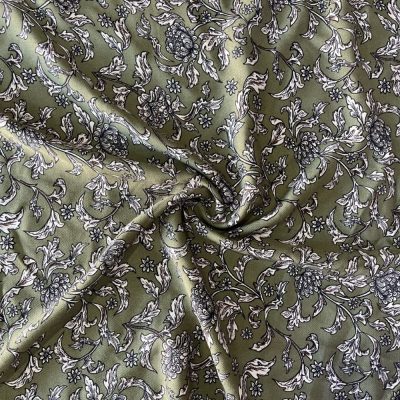 Soft Yeşil Desenli Yünlü Angora Kumaş