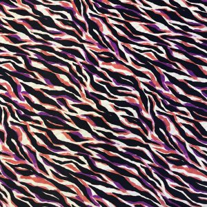 Renkli Zebra İpek Saten Kumaş