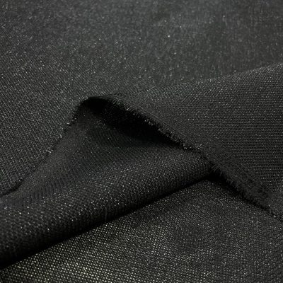 Simli Linen Keten Kumaş Siyah AYTKS