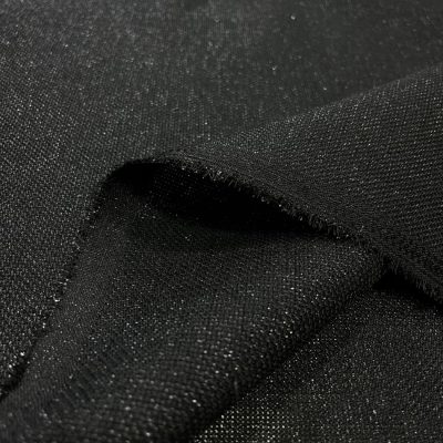 Simli Linen Keten Kumaş Siyah AYTKS