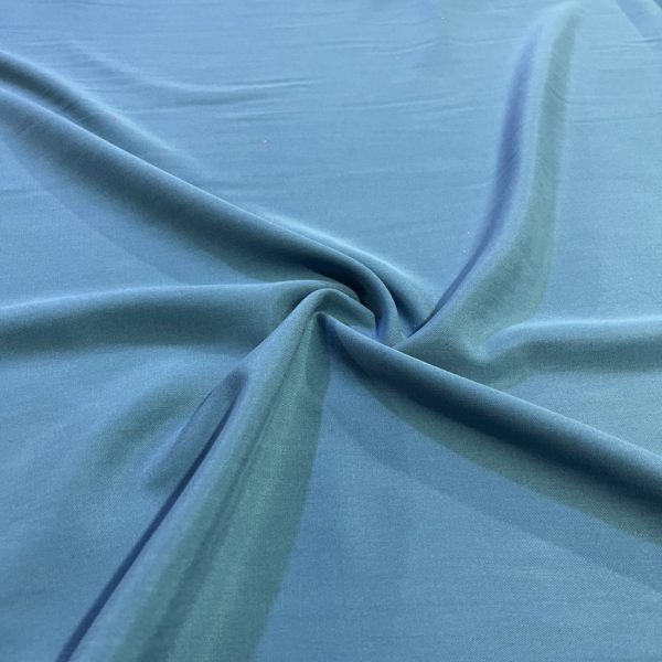Taşlanmış Koton Cupro Kumaş Soft Mavi
