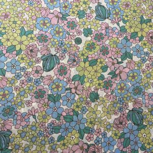 Renkli Çiçekli Akışkan Saten Krep YVZ