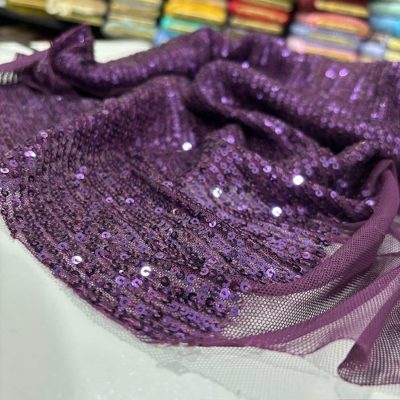 Zara Pullu Payet Kumaş Mürdüm AYT
