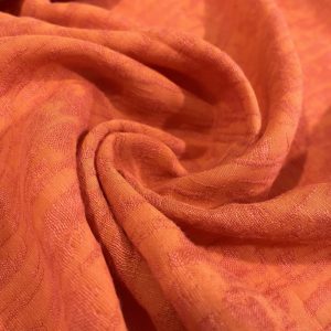 Jakarlı Dökümlü Keten Kumaş Orange YVZ