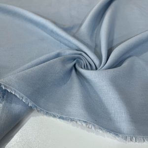 Yıkanmış Ham Keten Kumaş Mavi