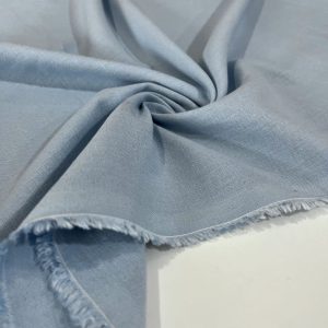 Yıkanmış Ham Keten Kumaş Mavi