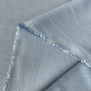 Yıkanmış Ham Keten Kumaş Mavi