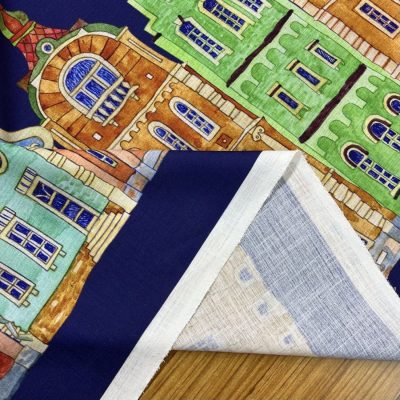 Amsterdam Desenli Saten Şifon Kumaş