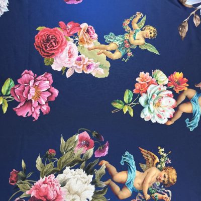 Dolce Gabbana Melek Desenli Saten Şifon