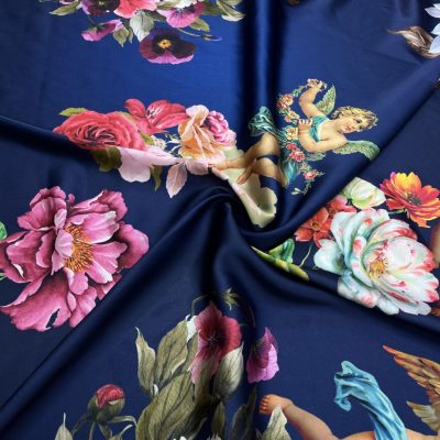 Dolce Gabbana Melek Desenli Saten Şifon