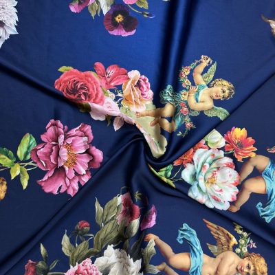 Dolce Gabbana Melek Desenli Saten Şifon