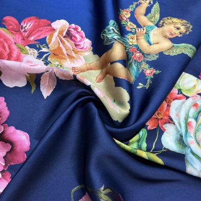 Dolce Gabbana Melek Desenli Saten Şifon