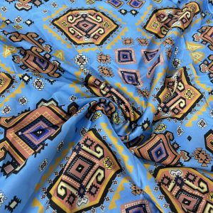 Gucci Krep Saten Kumaş Mavi AHM