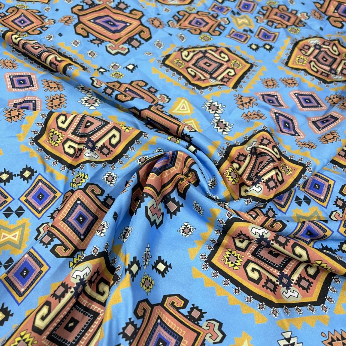 Gucci Krep Saten Kumaş Mavi AHM