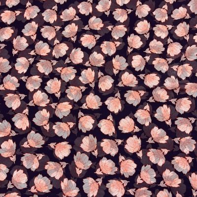 Pembe Gül Desenli Şifon Kumaş
