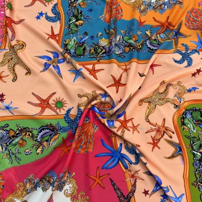 Versace Deniz Yıldızı Jorjet Krep Kumaş
