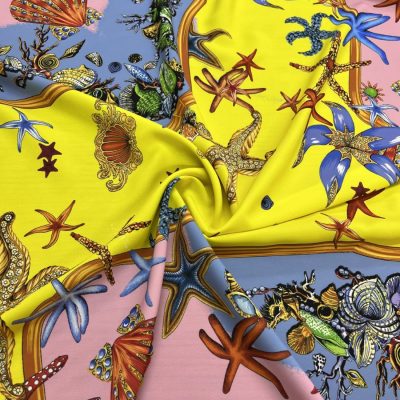 Versace Deniz Yıldızı Jorjet Krep Sarı