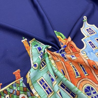 Amsterdam Desenli Pamuklu Keten Kumaş