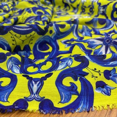 Dolce Gabbana Majolica Desenli Keten Neon