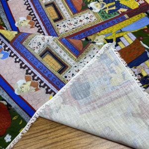 Geleneksel Türk Motifli Pamuklu Keten