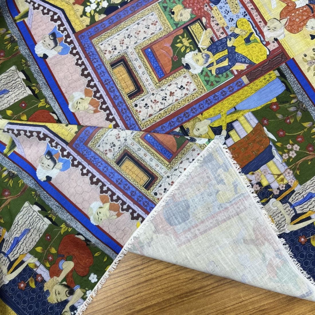 Geleneksel Türk Motifli Pamuklu Keten