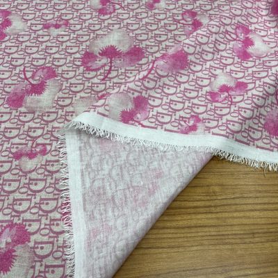 Dior Pamuklu Keten Kumaş Pembe