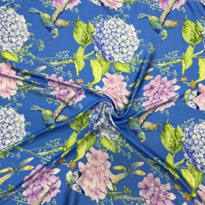 Dolce Gabbana Ortanca Desen Kumaş Mavi