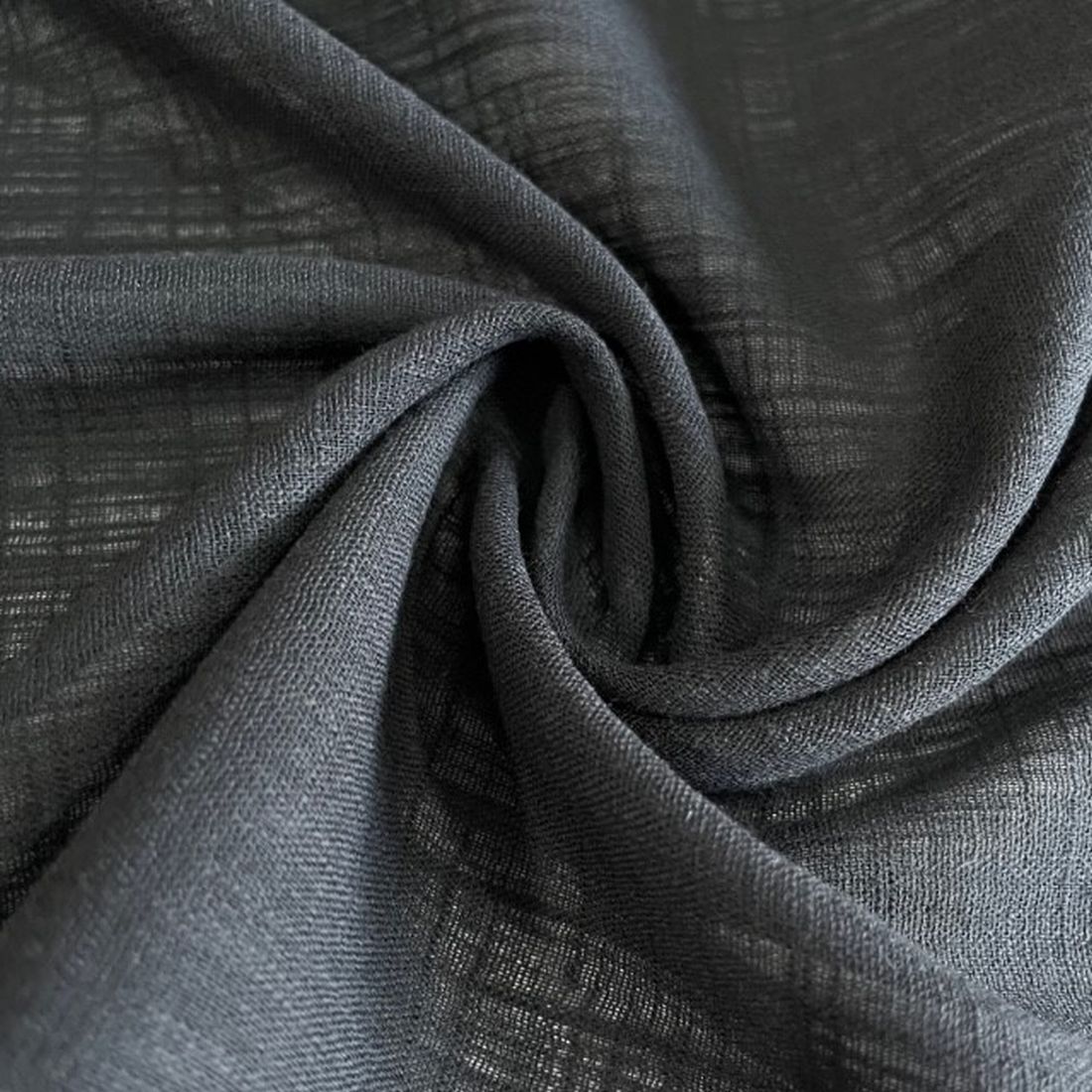 Siyah İnce Saf Pamuk Keten Kumaş