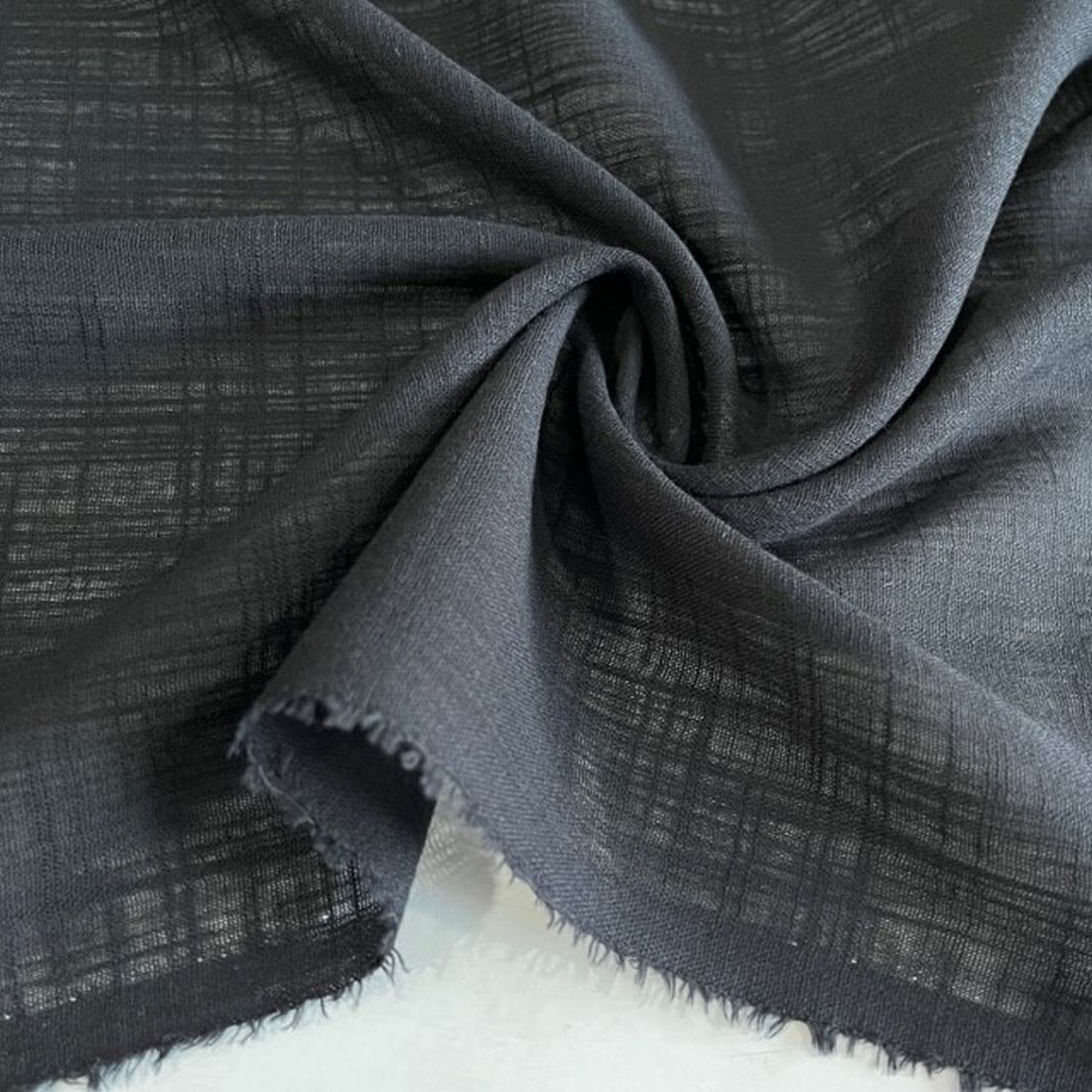 Siyah İnce Saf Pamuk Keten Kumaş