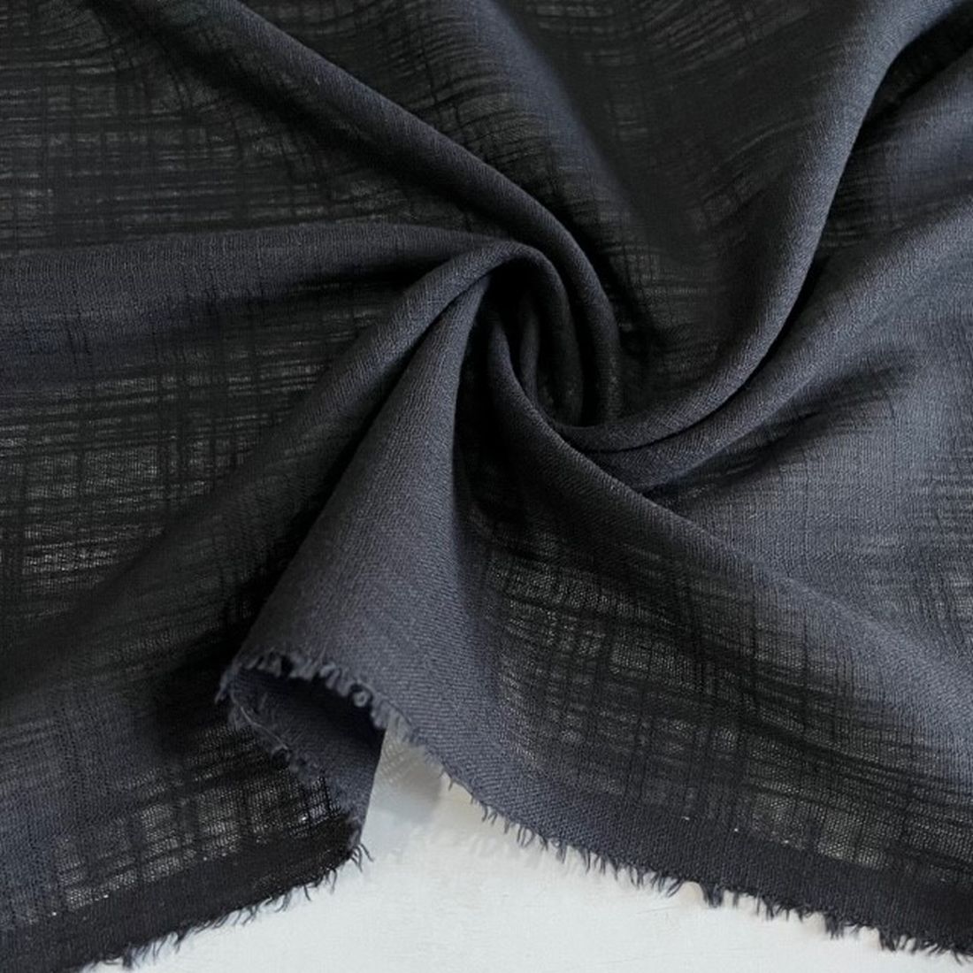 Siyah İnce Saf Pamuk Keten Kumaş