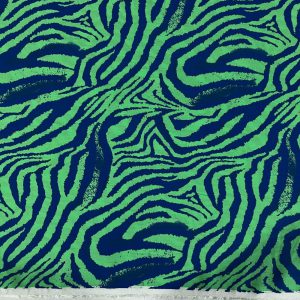 Zebra Desenli Viskon Kumaş Yeşil