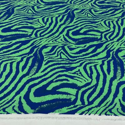 Zebra Desenli Viskon Kumaş Yeşil