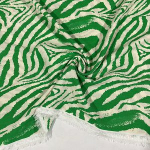 Zebra Desenli Viskon Yeşil