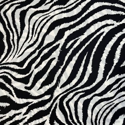 Zebra Desenli Saten Krep Kumaş BYR