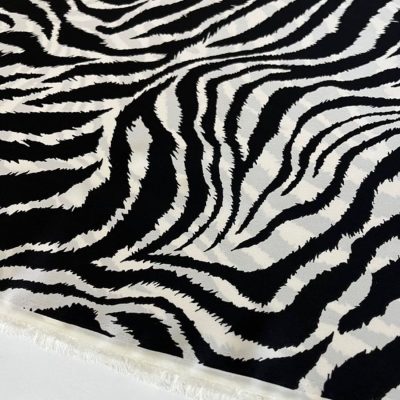 Zebra Desenli Saten Krep Kumaş BYR