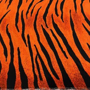 Zebra Desenli Viskon Orange Kiremit