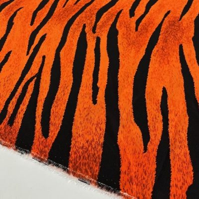 Zebra Desenli Viskon Orange Kiremit