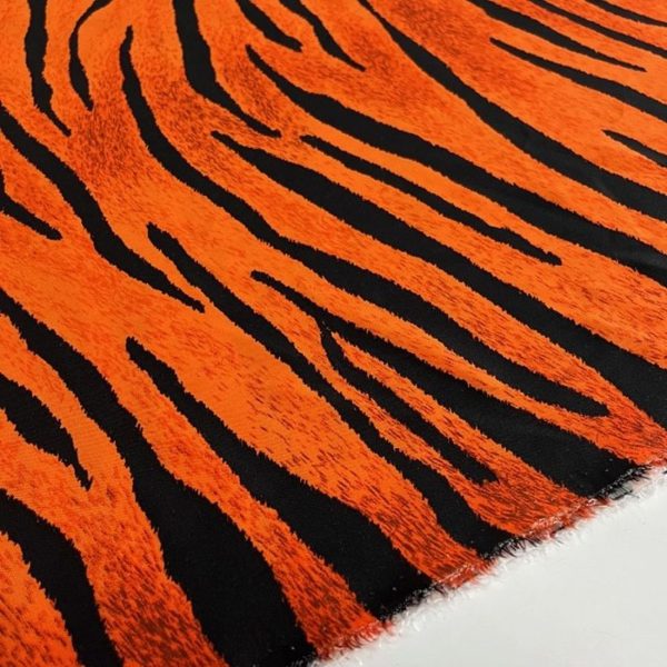 Zebra Desenli Viskon Orange Kiremit