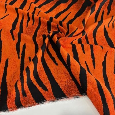 Zebra Desenli Viskon Orange Kiremit