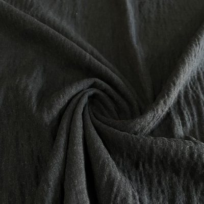 Doğal Müslin Keten Kumaş Siyah