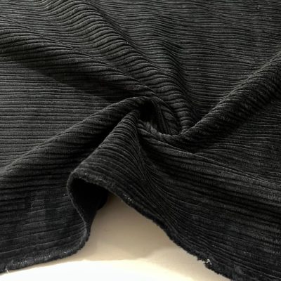 Fitilli Koton Kadife Kumaş Soft Siyah