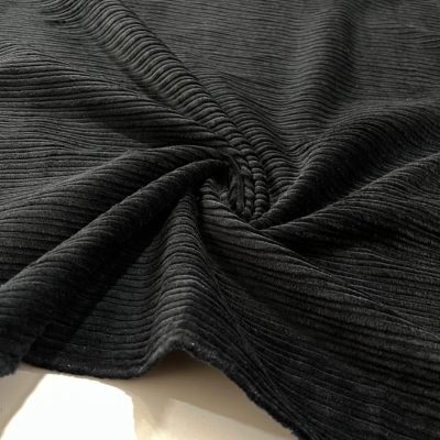 Fitilli Koton Kadife Kumaş Soft Siyah