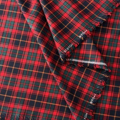 Scotch Kırmızı Ekoseli Viskos Kumaş