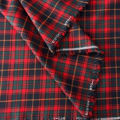 Scotch Kırmızı Ekoseli Viskos Kumaş