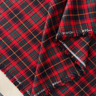 Scotch Kırmızı Ekoseli Viskos Kumaş