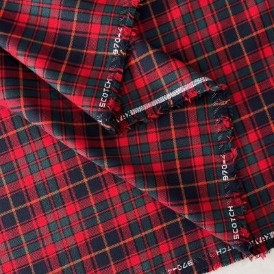 Scotch Kırmızı Ekoseli Viskos Kumaş
