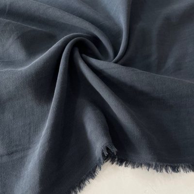 Taşlanmış Koton Cupro Kumaş Soft Lacivert BYR