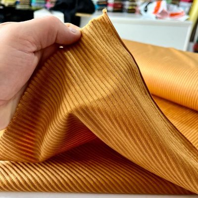Fitilli Likralı Kadife Kumaş Hardal