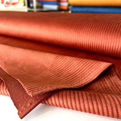 Fitilli Likralı Kadife Kumaş Kiremit