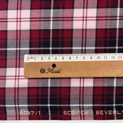 Scotch Bordo Ekoseli Viskos Kumaş